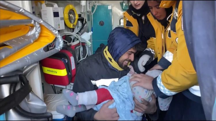18-month-old baby girl pulled alive from quake rubble in southern Türkiye