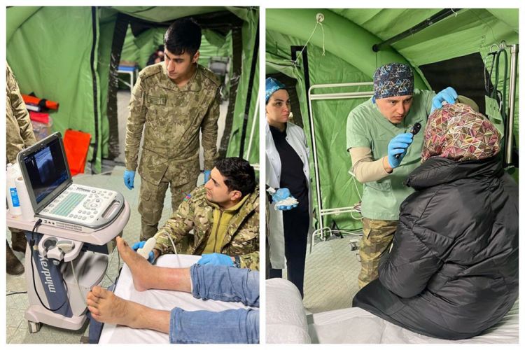 Медперсонал азербайджанской армии продолжает свою деятельность в Кахраманмараше