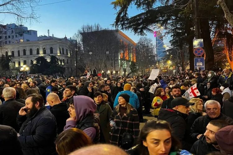 Тысячи противников закона об иноагентах вновь собрались в Тбилиси, есть задержанные