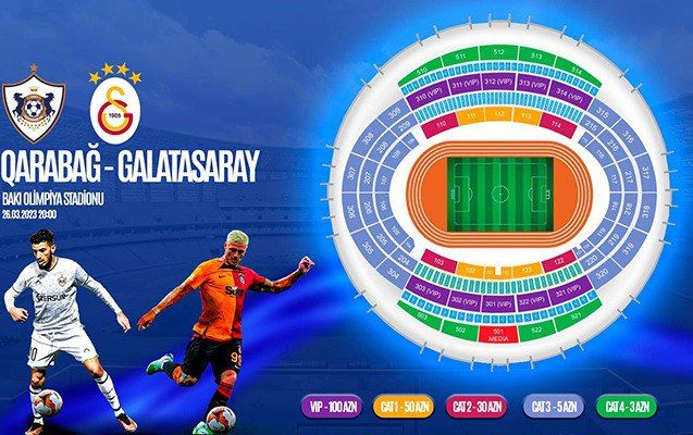 “Qarabağ” – “Qalatasaray” matçının biletləri sabahdan SATIŞDA