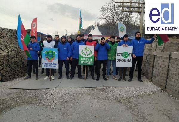 112th day of peaceful protest of Azerbaijani eco-activists on Lachin–Khankendi road