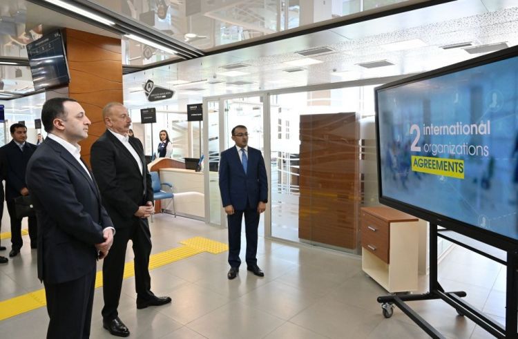 Президент Ильхам Алиев и Премьер-министр Грузии Ираклий Гарибашвили посетили Габалинский региональный центр ASAN xidmət