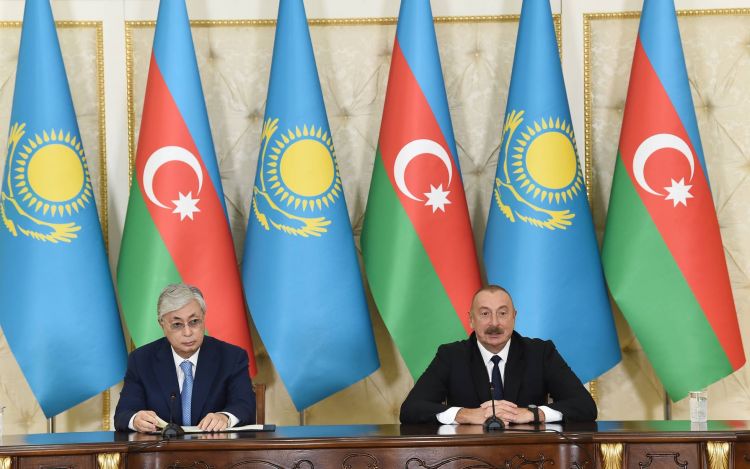 Presidents of Azerbaijan and Kazakhstan made press statements
