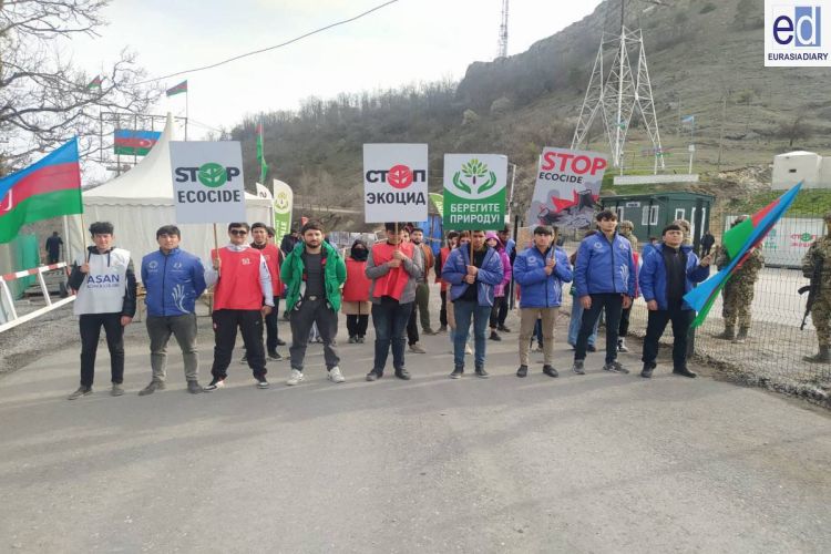 121st day of peaceful protest of Azerbaijani eco-activists on Lachin–Khankandi road