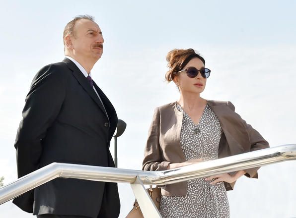 Azerbaijani President and First Lady visit Nefchala district