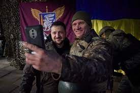 Zelensky visits troops in Donetsk region