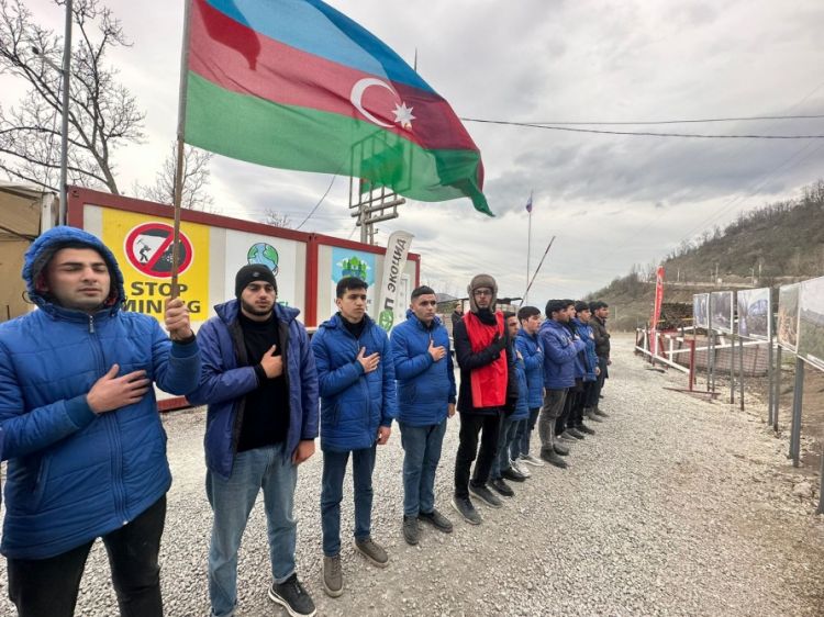 130th day of peaceful protest of Azerbaijani eco-activists on Lachin–Khankandi road