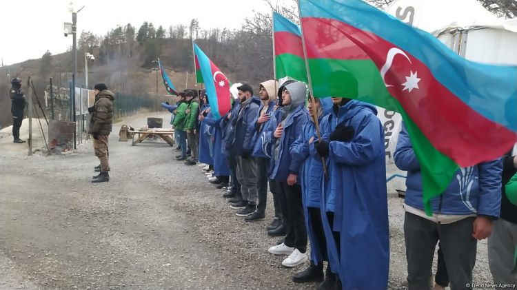 136th day of peaceful protest of Azerbaijani eco-activists on Lachin–Khankendi road