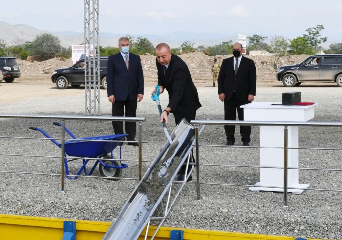 President of Azerbaijan lays foundation of administrative building in Gubadli