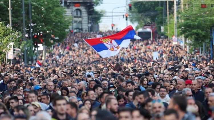 Tens of thousands join protests in Serbia