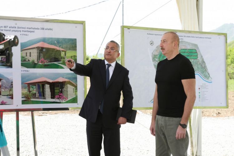 Azerbaijani President lays foundation of residential quarter and 960-seat school