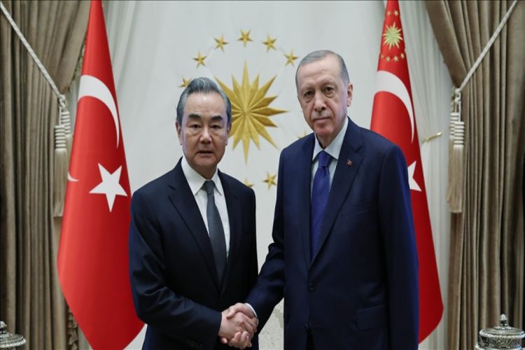 Turkish president receives Chinese foreign minister for talks