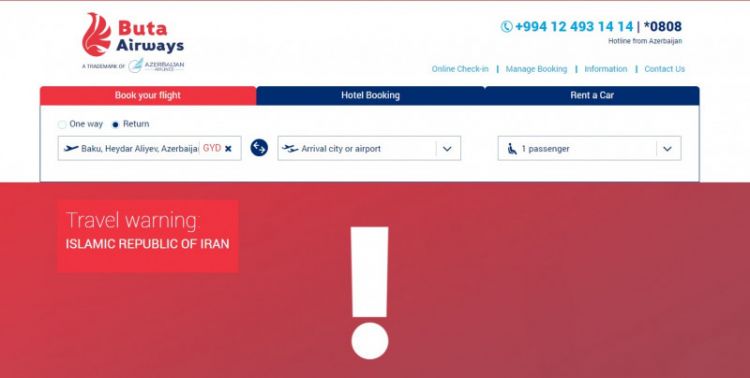 “Buta Airways” aviaşirkətindən İran İslam Respublikasına gedənlərə XƏBARDARLIQ
