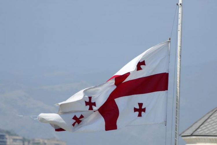 Georgian Embassy in Azerbaijan lowers Flag