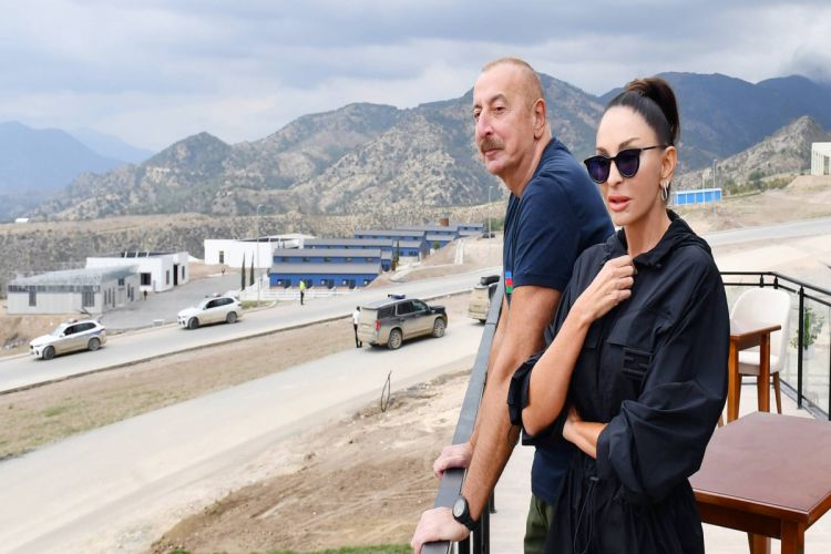 President Ilham Aliyev and First Lady Mehriban Aliyeva got familiarized with works done in village of Zabukh