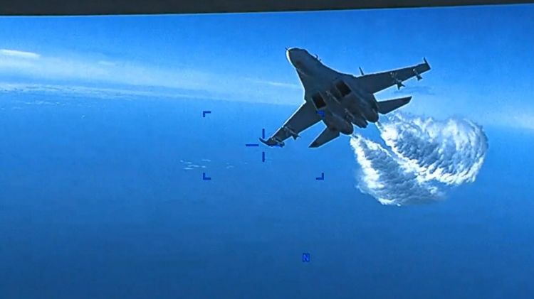 Russian fighter jet destroys Ukrainian drone over Black Sea