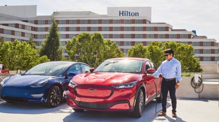 Hilton to install up to 20,000 Tesla chargers in North America